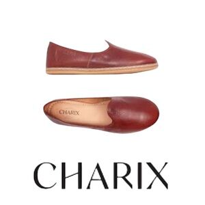CHARIX Bordeaux Leather Slip On Loafer Flats Minimalist Women’s 8